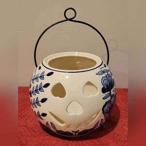 Blue & White Floral Pumpkin